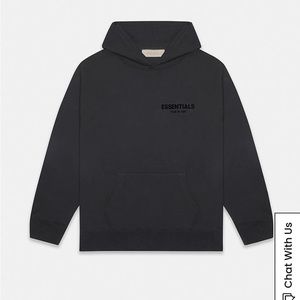 ESSENTIAL fear of god black hoodie brand new with tags and reciept